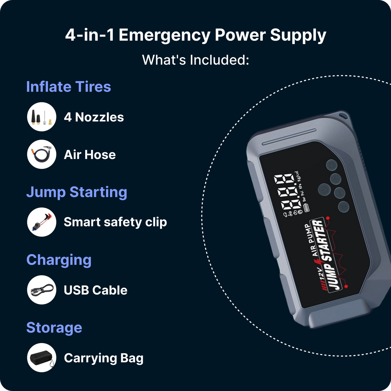 CarTablet 4 in 1 Jump Starter
